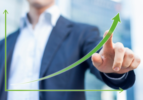 Image of a Man projecting growth